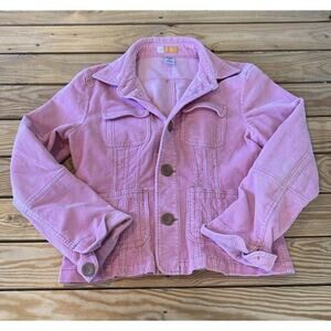 Tulle Button Up Corduroy Jacket Size Large Women’s Pink